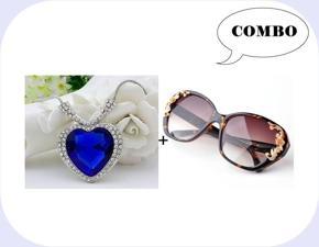 Titanic Heart Shaped Necklace & Women Eye Sunglasses