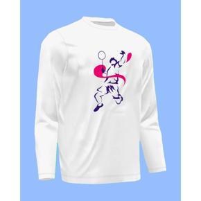 Badminton 4 white long Sleeve T-Shirt For Men