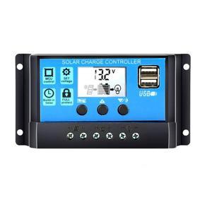 Universal Solar Panel Controller Charge Regulator 12V/24V Auto With Dual USB for DIY Solar Power