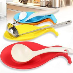 Pack of 4 Kitchen Spoon Rest Silicone Heat Resistance Spatula Holder - 4 Attractive colors availabe