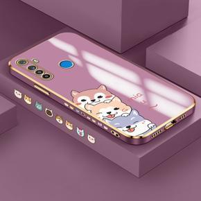 Hontinga for Realme 5 5I 5S 6I Back Cover Luxury 6D Plating Cute Cartoon Printing Side Pattern Case Soft Silicone Square Phone Cases