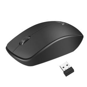 Wireless Silent USB Optical Ergonomic Gaming Mouse for Laptop PC - black