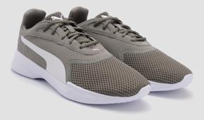 Gray Synthetic Lace up Sports Sneakers for Men