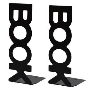 1 Pair Bookends for Library School Book Holder Book Letter Book Baffle Black
