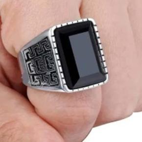 Classic black Silver Men Ring