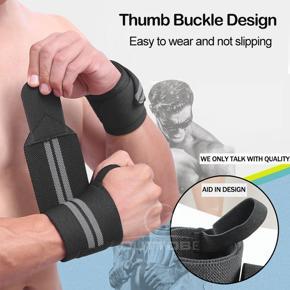Outtobe 2PCS Wrist Wraps Bracer Weightlifting Bar Grips Barbell Straps Bracer Wrist Fitness Wristband Support Gym Training Wraps Bandage GlovesProtective Gear