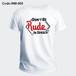 Rude White Half Sleeve T-Shirt For Men