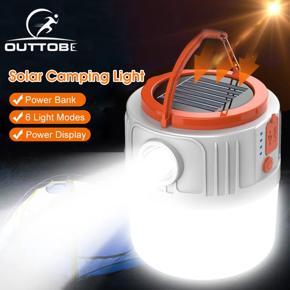 Outtobe Camping Lights LED Solar Light USB Rechargeable Lanterns Portable Hanging Lamp Waterproof Tent Bulb Emerge ncy Lighting