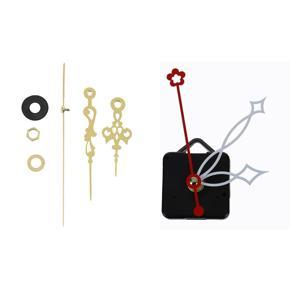 BRADOO- Quartz Clock Movement Mechanism Gold & Clock Movement Mechanism with White Hour Minute Red Second Hand DIY Tools Set