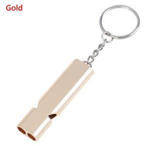 Alloy Aluminum Emergency Survival Whistle Outdoor Camping Hiking Tool W/Keychain
