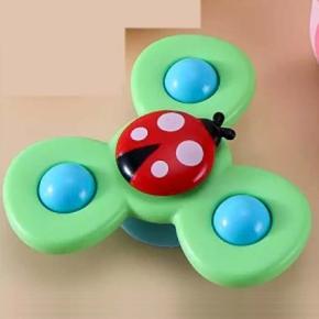 Rainbow Simple Fidget Dimple Toy, Rotating Silicone Flipping Board Toy, Spinner Keychain Stress Reliever Toy,Sensory Finger Toy Toddler Educational Toy, Handheld Mini Decompression Toy