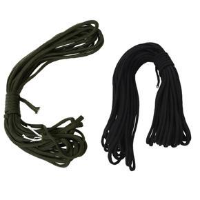 2 Pcs Paracord 550 Parachute Rope 7 Core Strand for Climbing Camping Buckle Rope, Black 50FT & Dark Green 25FT