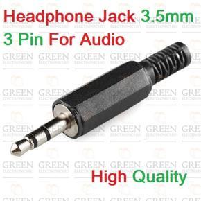 5Pcs Male 3.5mm 3 Pin Stereo Audio Headphone Jack Connector Earphone Plug For Mobile Phone Computer Laptop Desktop PC MP3 Video