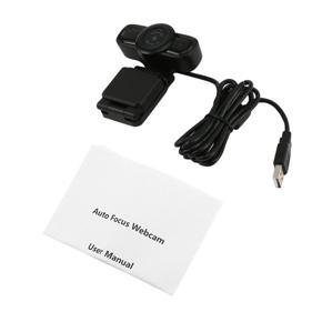 Auto Focus Webcam HD 1080P Camera with Built-in Noise Cancelling USB Plug - black