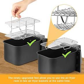 ARELENE Air Fryer Rack for Ninja Dual Air Fryer 304 Stainless Steel Multi-Layer Dehydrator Rack Toast Rack Air Fryer Accessories