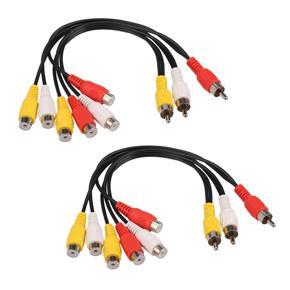 ARELENE 2X 3 RCA Male to 6 RCA Female Plug Splitter Audio TV DVD Video Adapter AV Cable