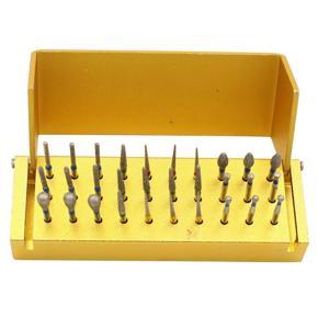 30Pcs/Set Dental Diamond Burs Drill +Block High Speed Handpiece Holder Alumimum Instrument for Teeth Whitening