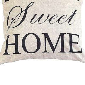 Sweet Home Linen Square Pillow Case Cushion Cover Sofa Bed Car Cafe Office Decor