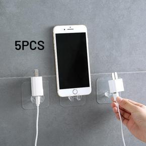5Pcs/10PcsStrong Adhesive Cable Holder Power Plug Socket Wall Door Sticky Hanger Bathroom Tool Wall Hook Mobile charger stand wall