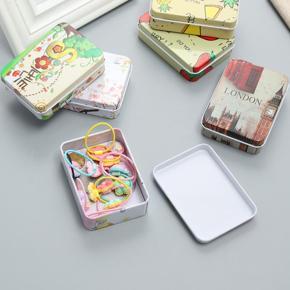 Random Colors Tin Can Boxes Metal rectangle Hairpin Jewelry Storage Container
