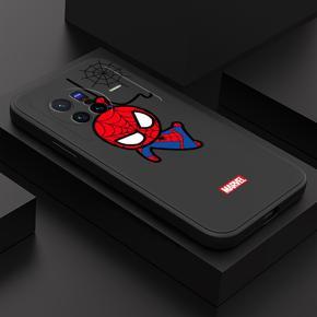 Hontinga for Vivo X80 Back Cover Cartoon Spiderman Cases Square Edge Liquid Silicone Phone Case