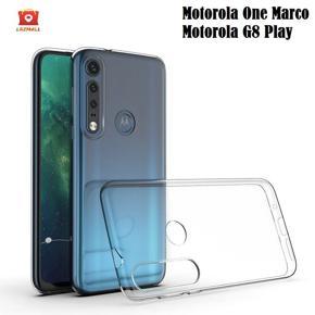 Motorola One Marco/ G8 Play Case Crystal Clear Gel TPU Silicone Slim Soft Flexible Shockproof Design Back Phone Cover-Transparent