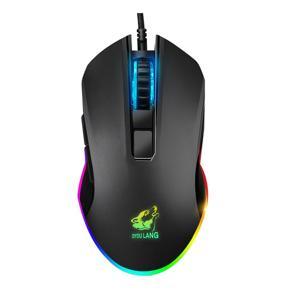V1 Gaming Mouse Wired RGB Light 8 Programmable Buttons Optical Sensor Gamer - black