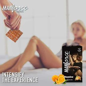 Manforce Condoms Stamina Orange Flavored (Indian) 1 pack 10 pcs