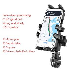 XHHDQES ROCKBROS Bike Mobile Phone Holder 360 Rotatable Aluminum Adjustable Non-Slip Phone Mount Stand for MTB Road Bike