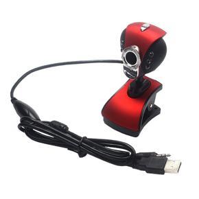 Computer Cameras USB 2.0 Free Drive Web Cam With Mic For PC Laptop Camera - black red