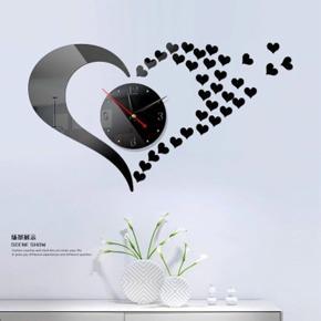 Wall Quartz Clocks Acrylic Material Europe Style Hearts Decoration Watches for Living Room Diy Mirror Sticker