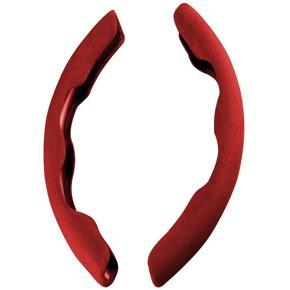 2PCS Universal Auto Car Steering Wheel Cover Suede Anti-Slip Decorative Protection for Benz Toyota Jeep Dodge Etc, Red