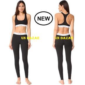 Cotton Branded Sports and Exercise Bra and Long Leggings Set