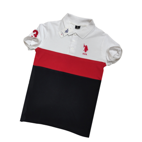 Soft and Comfortable Premium Quality Chili Red Color Stylish and Fashionable Cotton Pk Polo T-Shirts for mens with white and Black Contrast.