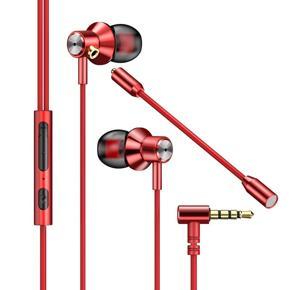 In Ear Earphone 3.5mm Dual Action Red Mobile Gaming Headset Mobile Phone Computer Universal Wired Headset for PUBG Gamer