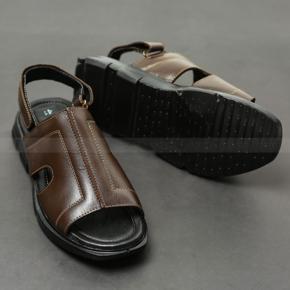 for Leather Slipper Sandal for Men XS-16 Brown