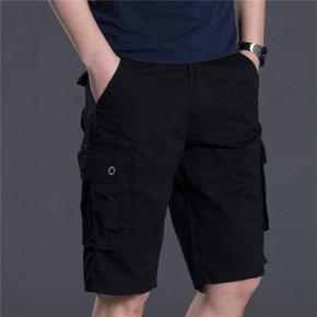 Black Mans Comfortable Cotton Cargo Shorts Half Pants