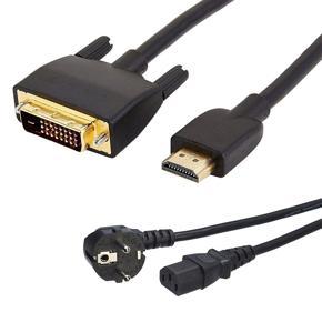 ARELENE Power Cord 1.5M HDMI-Compatible to DVI Adapter Cable 2M Not for Connection to SCART or VGA Connector