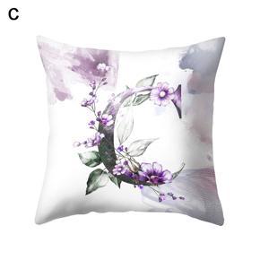 Flower A-Z Letters Throw Pillow Case Sofa Bed Cushion Cover Home Cafe Car Decor