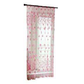 Petunia Flower Rod-Through Gauze Lightweight Window Curtain Indoor Decoration