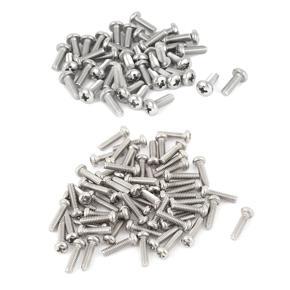 120 Pcs 304 Stainless Steel Phillips Round Head Screws Bolt 60pcs M2 X 4Mm & 60pcs M2 X 8Mm