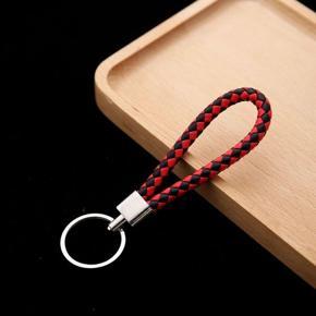 Car keychain braided pu leather cord keychain