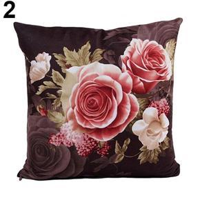 Peony Print Sofa Bed Home Decor Throw Pillow Case Cushion Cover Square Pillowslip