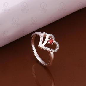 Red Heart Stone Finger Ring For Woman