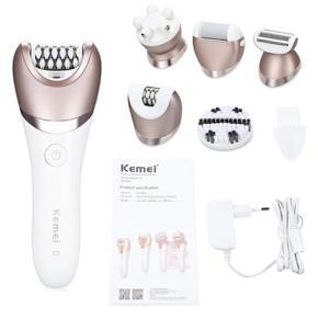 Kemei KM-8001 5 1 Lady Electric Epilator Shaver Hair Remover Instrument Massager Tool Kit - US plug - US plug
