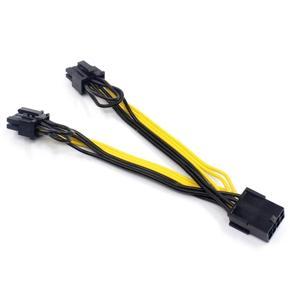 XHHDQES 8X EPS CPU 8Pin to 2-Port PCIe 8Pin Dual PCI-E 6+2Pin Y Splitter Miner GPU Graphics Card Power Supply Cable 18AWG 20CM