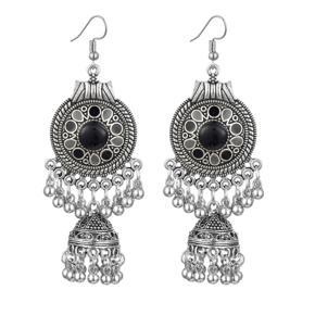 Silver Plated Antique Metal Jhumka Fashionable Stylish Simple Big Size Earrings for Women Simple - Earrings for Girls Simple/ Earring for Women Simple