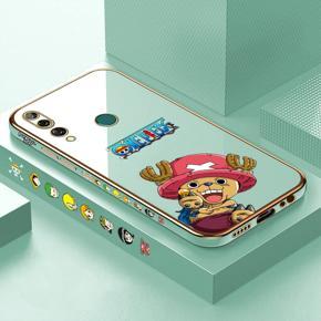 Hontinga for Huawei Y9 Prime 2019 Case Luxury 6D Plating Soft Casing Silicone Square Frame Phone Cover Shiny Bling Side Print Cute Cartoon Choba Cases