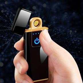 USB Lighters Fingerprint Induction Rechargeable Ultra-thin Lighter Personality Plasma Flameless Electric Lighters Gadgets Men for smoking