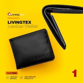 LIVINGTEX Stylish Pure Leather Money Bag Wallet For Men - Black